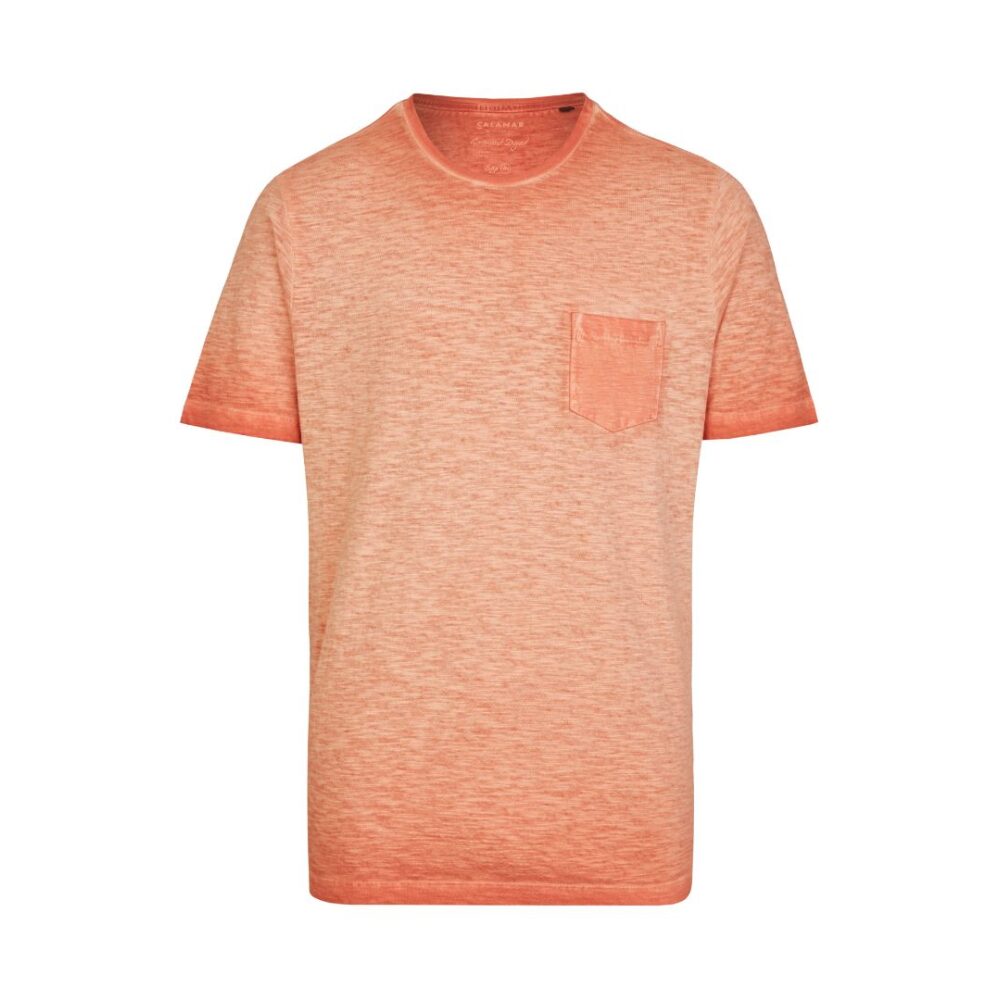 Men's short-sleeved T-shirt with round neck orange color CALAMAR CL 109640 1T03 65