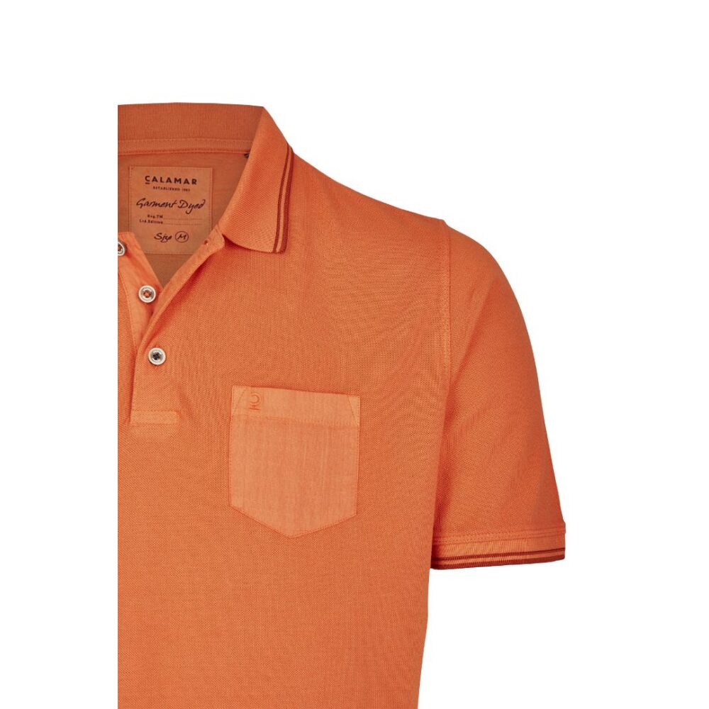 Ανδρικό μπλουζάκι polo pique πορτοκαλί χρώμα Calamar CL 109460-1P03-65