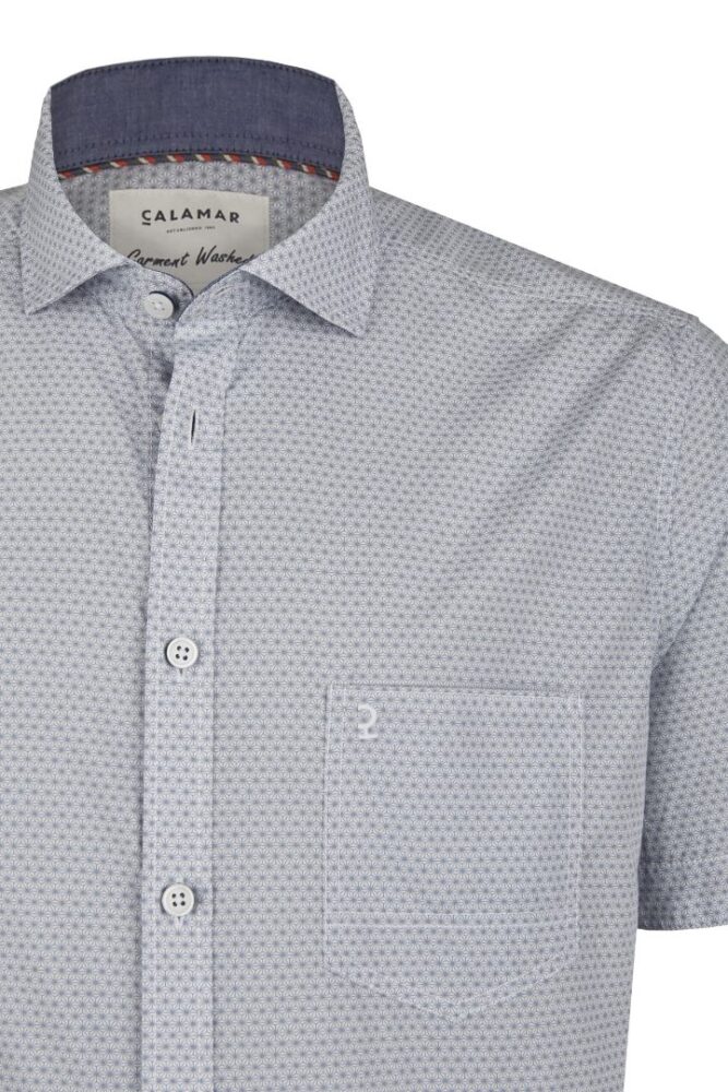 Men's short-sleeved shirt print light blue color Calamar CL 109800 1S32 42