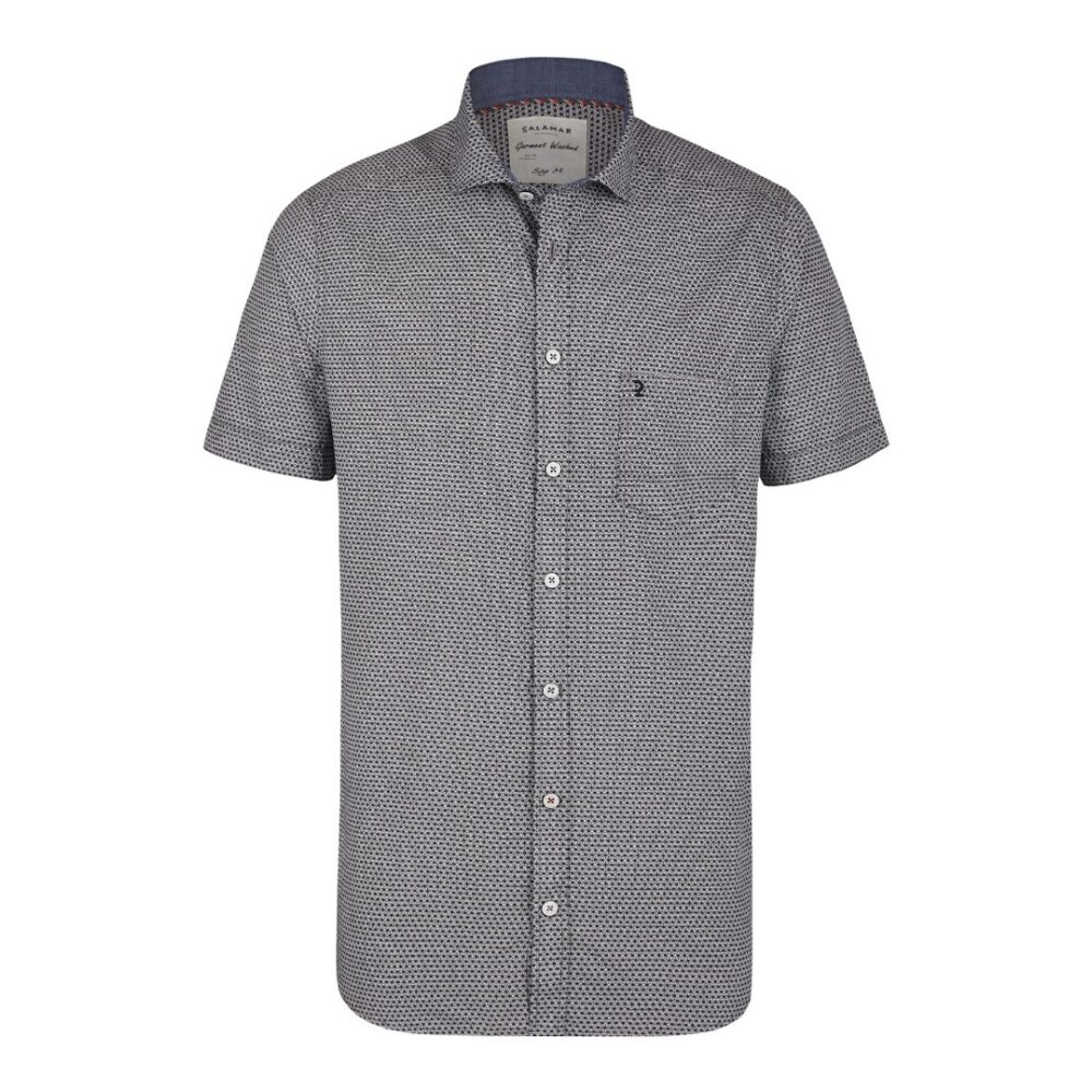 Men's short-sleeved shirt print gray color Calamar CL 109800 1S32 43