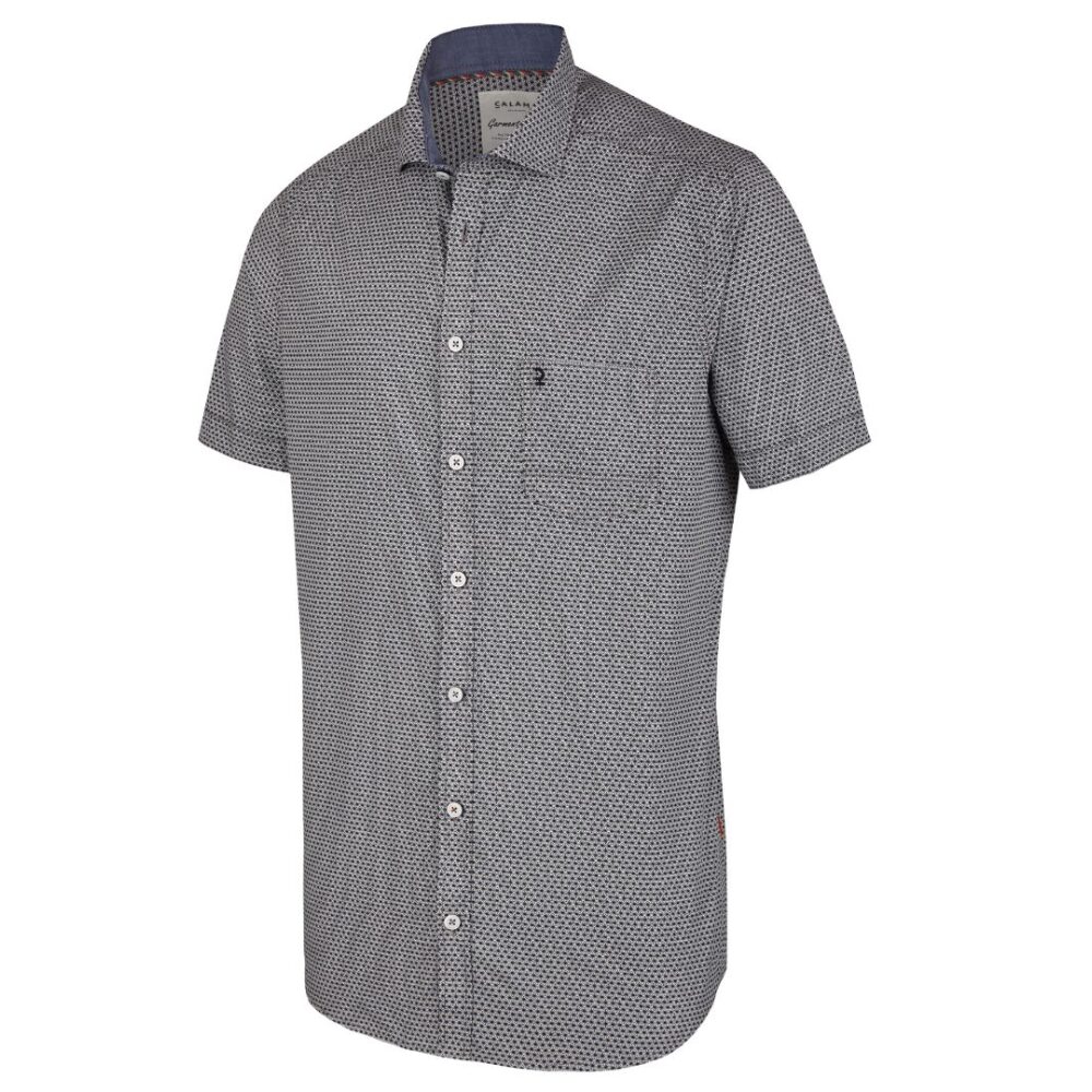 Ανδρικό κοντομάνικο πουκάμισο print γκρι χρώμα  Calamar CL 109800 1S32 43