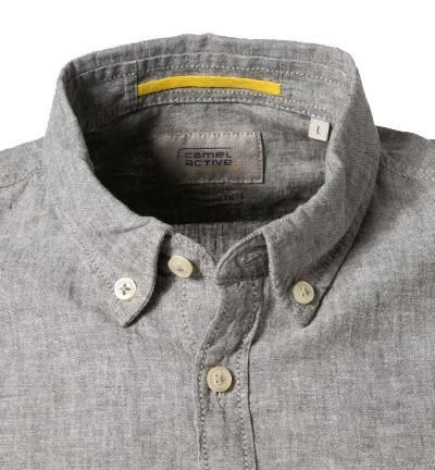 Ανδρικό μακρυμάνικο πουκάμισο λινό / βαμβάκι χακί χρώμα Camel Active CA 409114 3S08 75