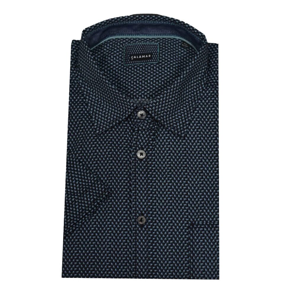 Men's short-sleeved shirt print, blue-gray color Calamar CL 109830-5S39-43
