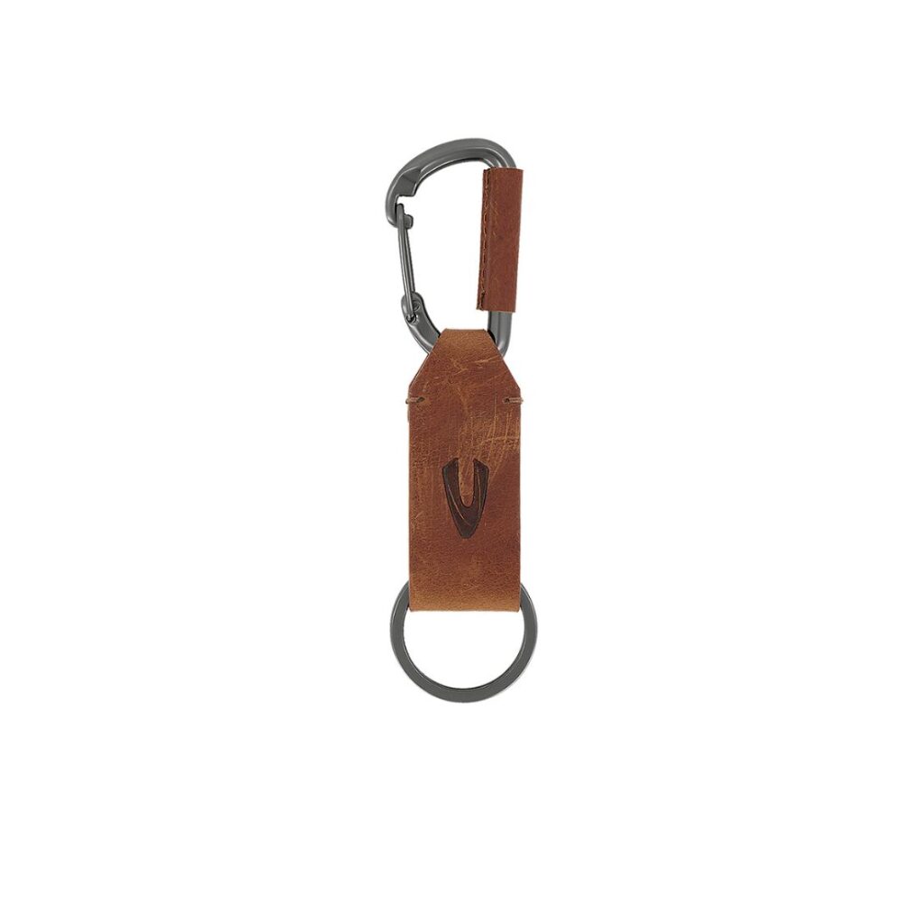Leather keychain - brown steel color Varese Camel Active CA 327-701-22