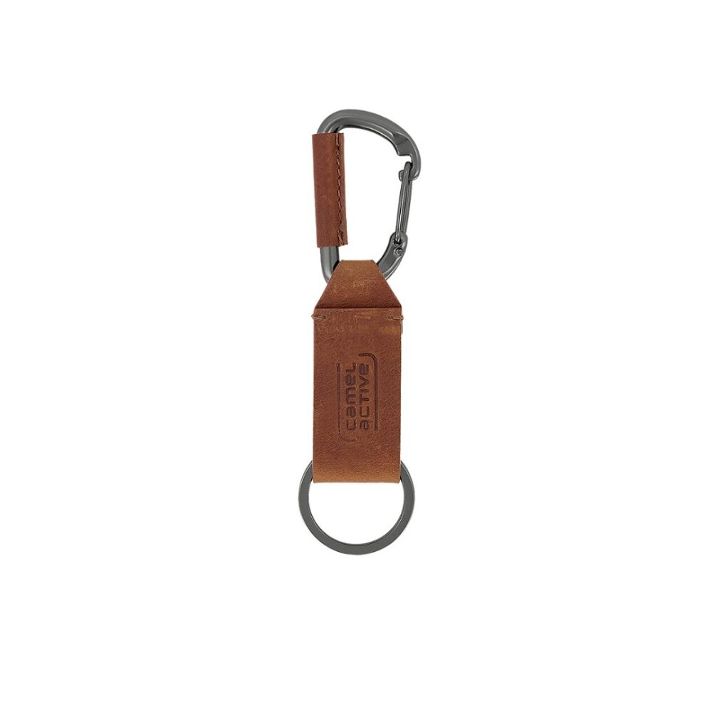 Leather keychain - brown steel color Varese Camel Active CA 327-701-22