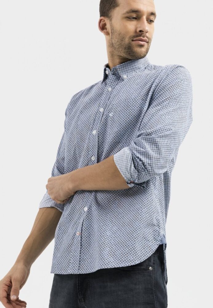 Ανδρικό μακρυμάνικο πουκάμισο print , μπλε χρώμα Camel Active CA 409114-5S04-45