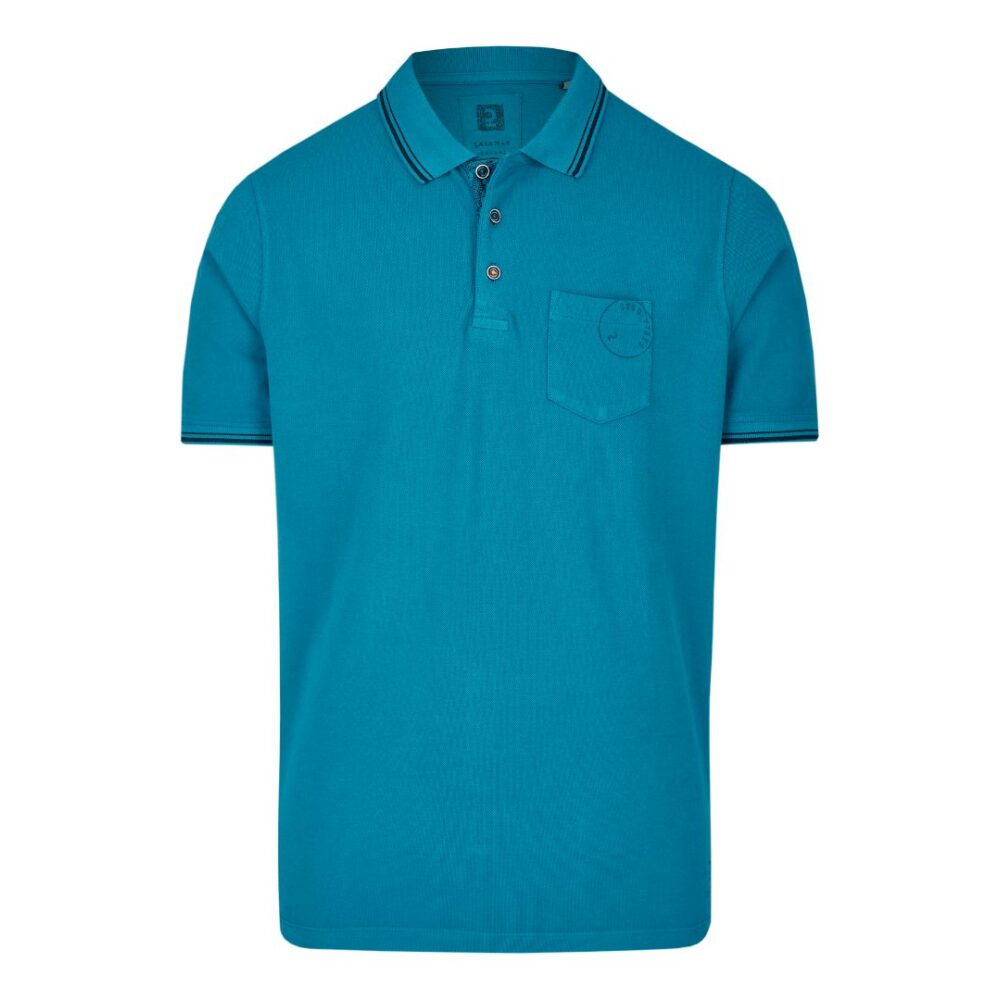 Polo shirts CALAMAR blue seam with stripe on the collar CL 109460 3P01 46