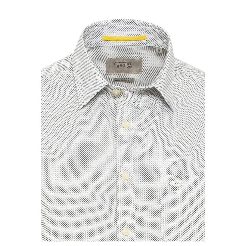 Men's long-sleeved white shirt with a small design Camel Active CA C89 409121 3S05 02