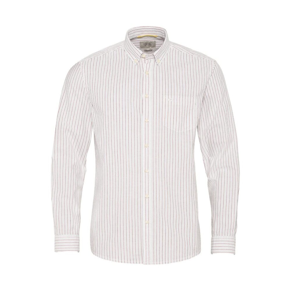 Men's long-sleeved shirt white with red-blue stripes Camel Active CA C89 409123 3S09 44