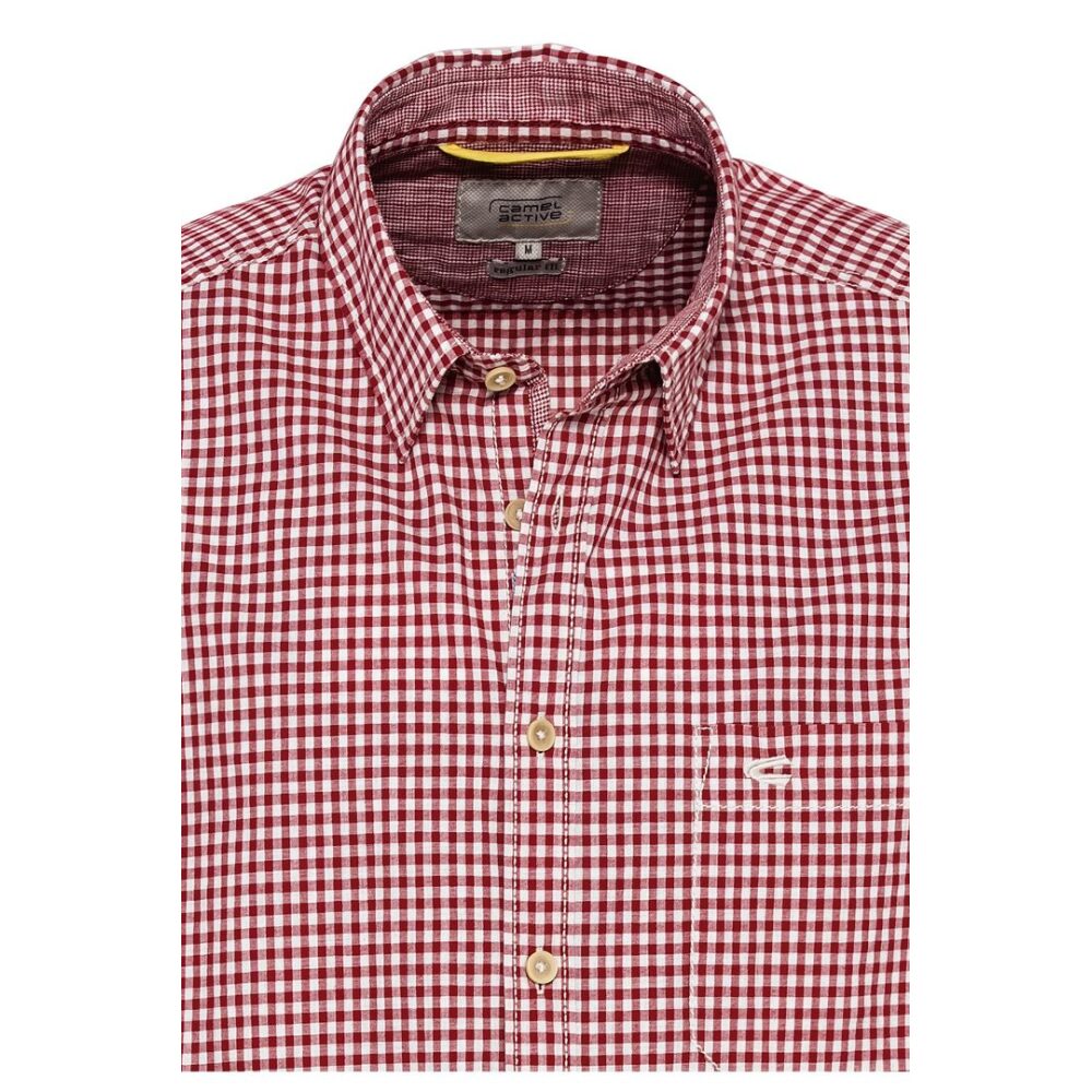 Men's short-sleeved checkered shirt red-white Camel Active CA C89 409227 3S39 44