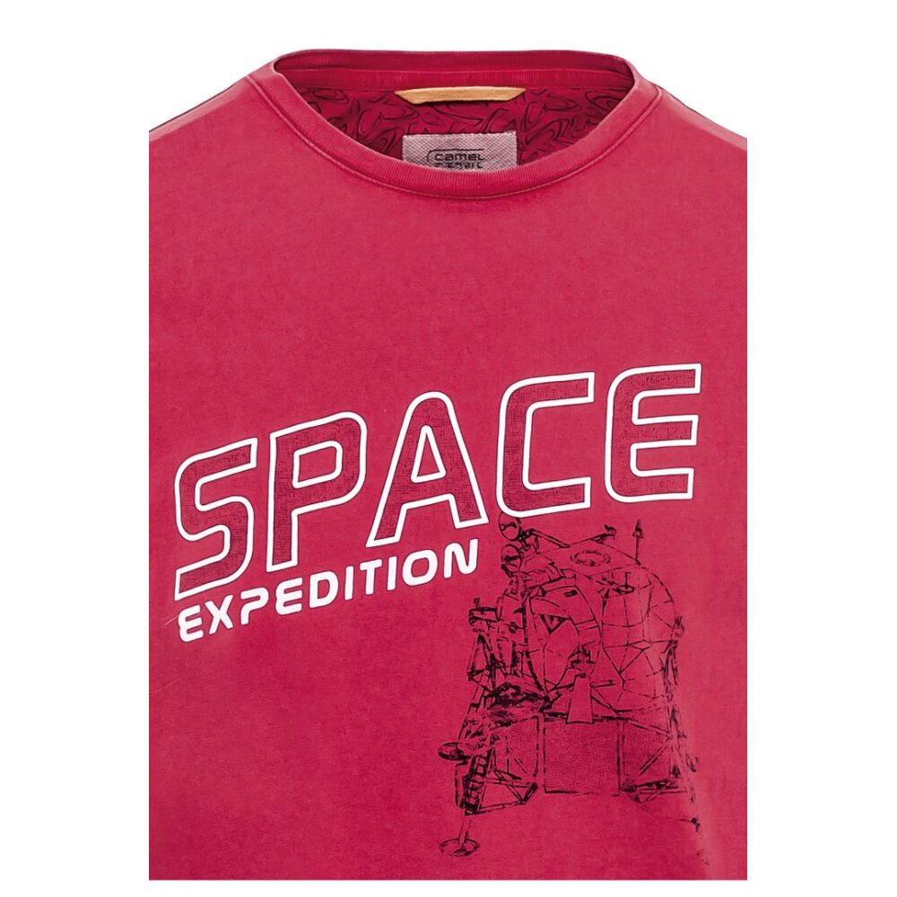 Ανδρικό T-shirt κοντομάνικο με στρογγυλή λαιμόκοψη κόκκινο Camel Active CA C89 409431 3T05 44