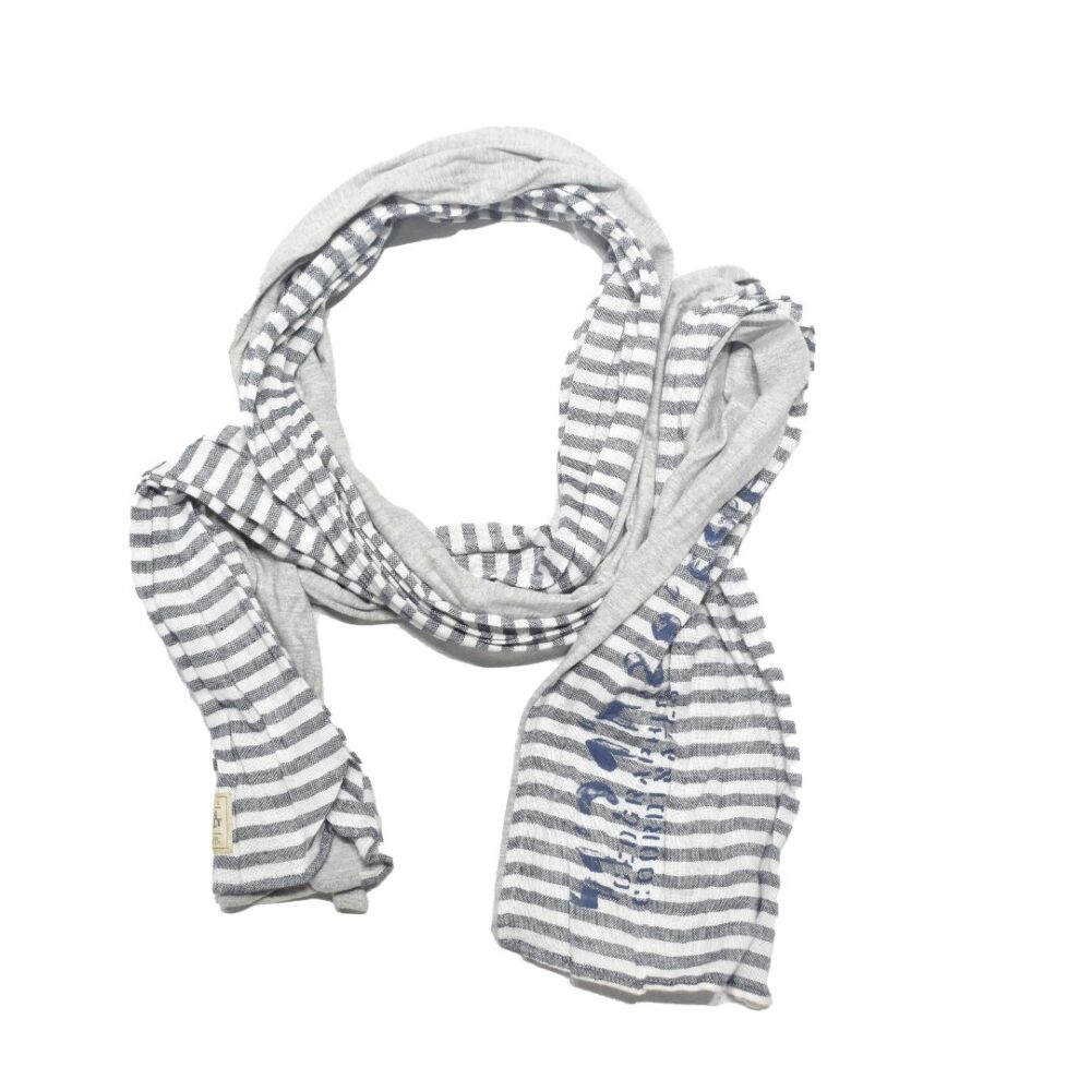Double-sided scarf gray - gray light blue striped Camel Active CA 407450 5V45 06