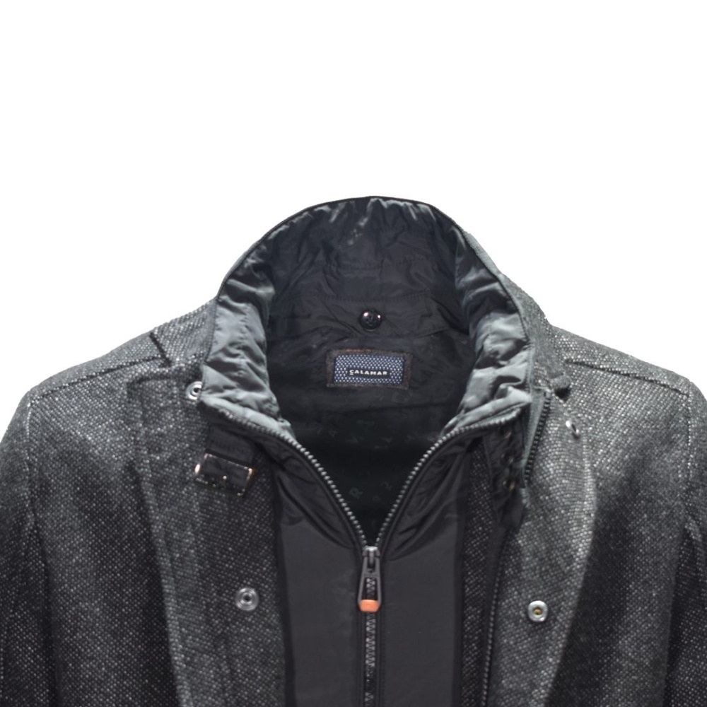 Men's wool coat black Calamar CL 110300 2Q60 08