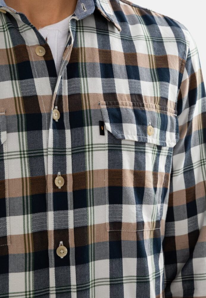 Ανδρικό καρό βαμβακερό πουκάμισο, καφέ-μπλέ χρώμα Camel Active CA 409138-6S08-23