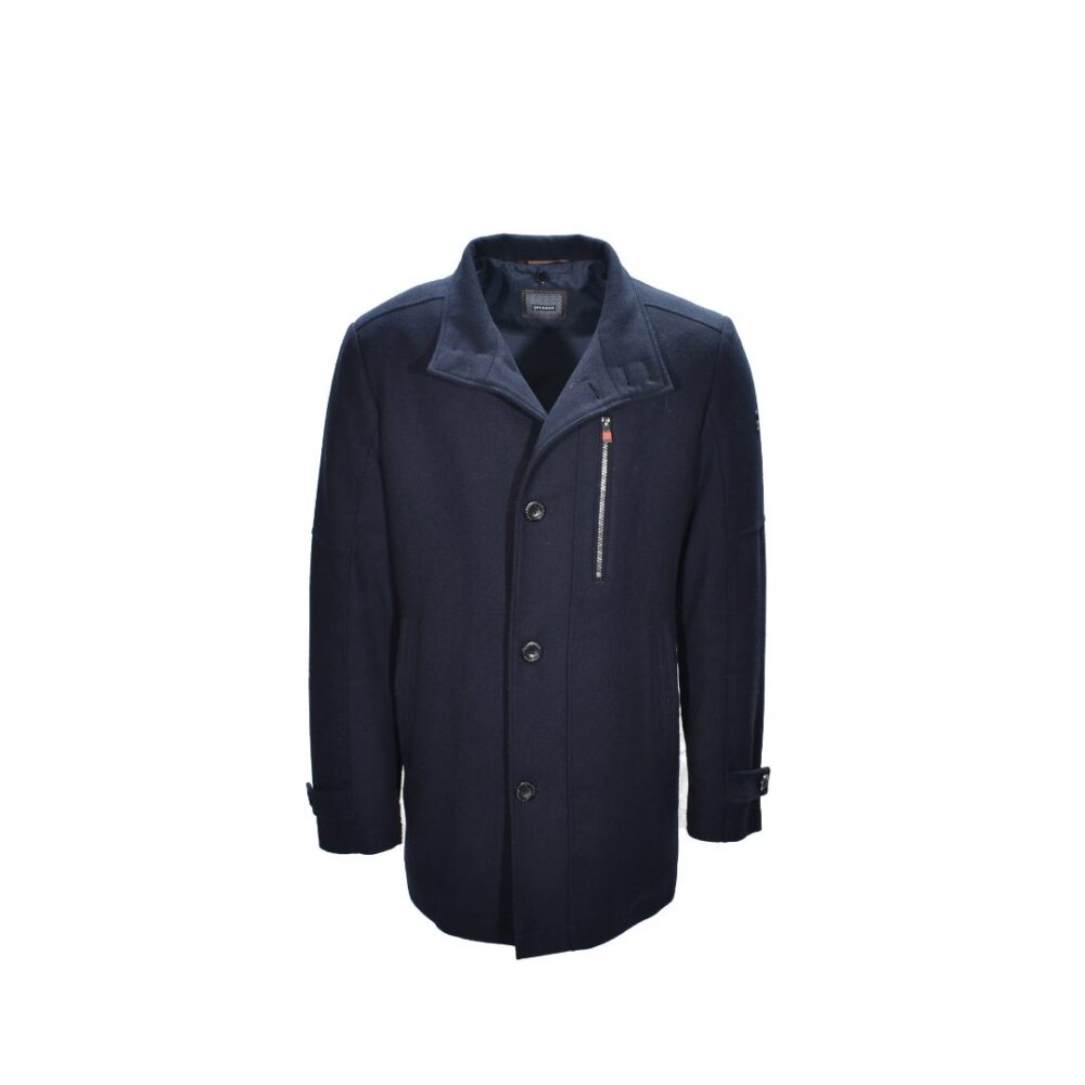 Ανδρικό παλτό τριών τετάρτων μάλλινο μπλε σκούρο Calamar CL 120770 8Q22 43