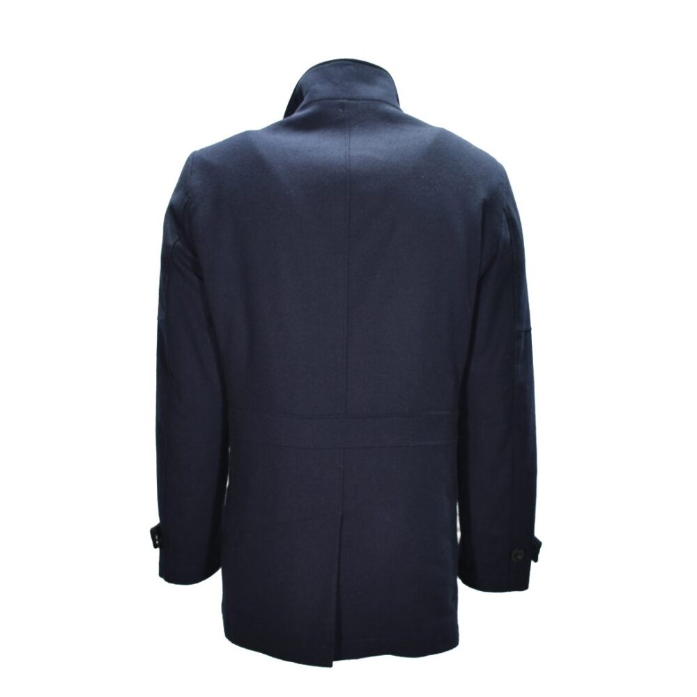 Ανδρικό παλτό τριών τετάρτων μάλλινο μπλε σκούρο Calamar CL 120770 8Q22 43