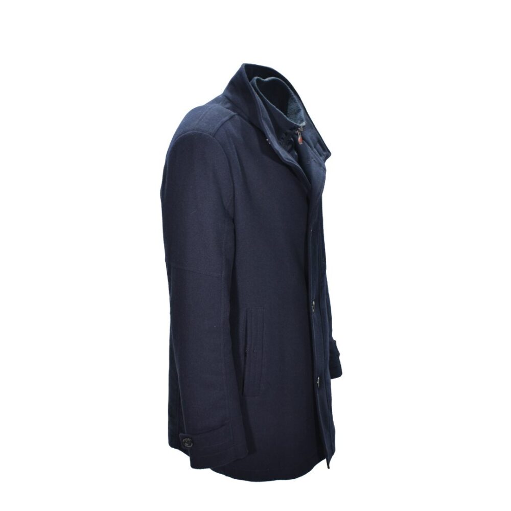 Men's coat three quarters woolen dark blue Calamar CL 120770 8Q22 43