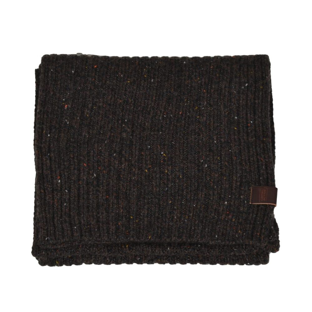 Knitted brown monochrome scarf with colorful splashes Camel Active CA 407300-2V30-28