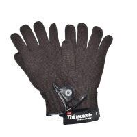 Men's knitted gloves with isothermal lining Thinsulate, brown Camel Active CA 408310-2G31 28