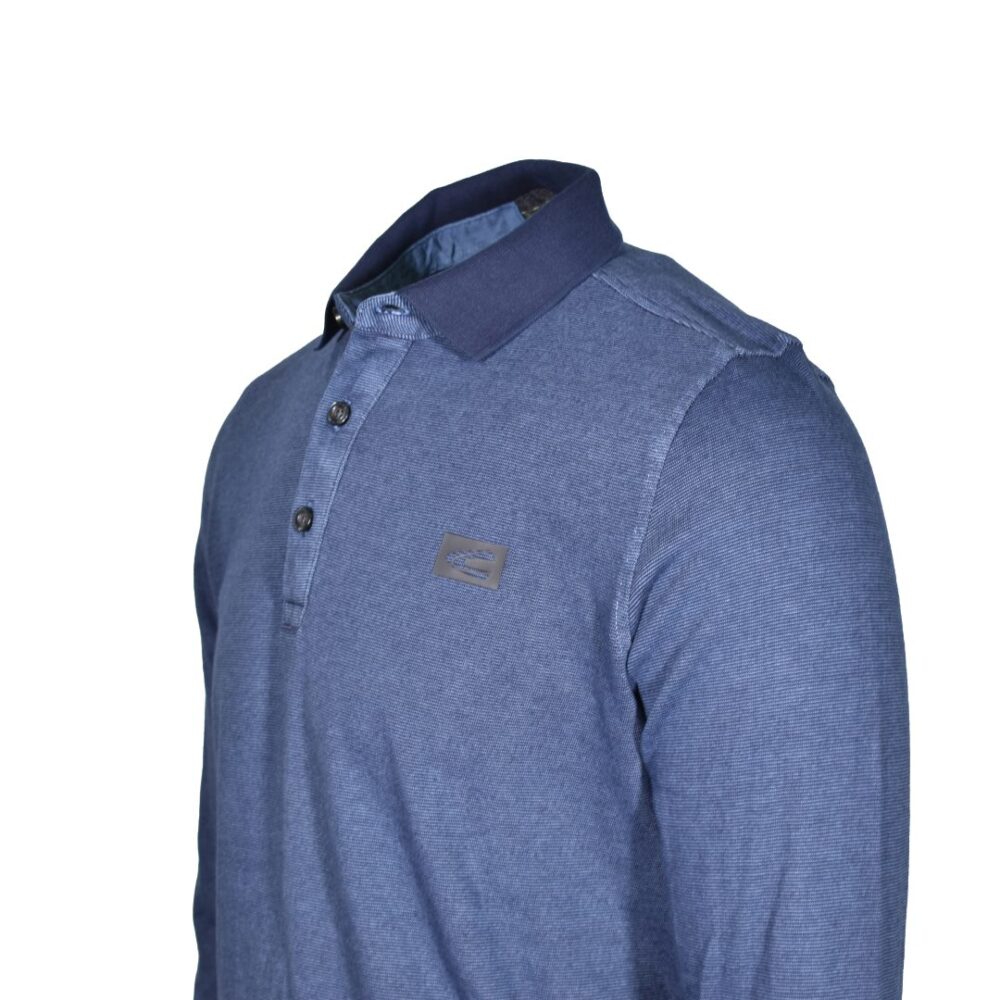 Ανδρικό μακρυμάνικο μπλουζάκι πόλο μπλε Camel Active CA 409306-4P03-43