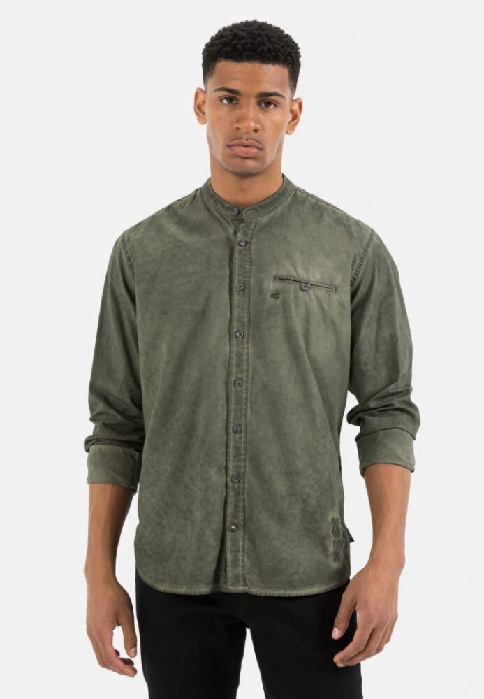 Ανδρικό βαμβακερό Μάο πουκάμισο , λαδί χρώμα Camel Active CA 409126-6S26-93