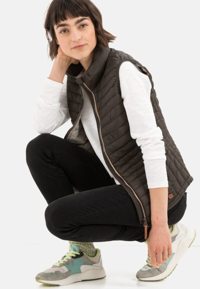 Women's quilted vest, brown Camel Active CA 360250-9E50-79