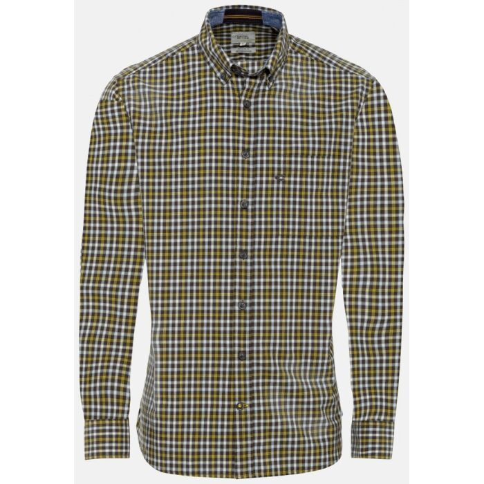 Ανδρικό βαμβακερό καρό πουκάμισο, κίτρινο-γκρι χρώμα Camel Active CA 409112-6S32-60