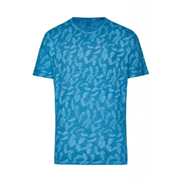 Men's T-shirt print short sleeve with round neck blue CALAMAR CL 109645 3T04 46
