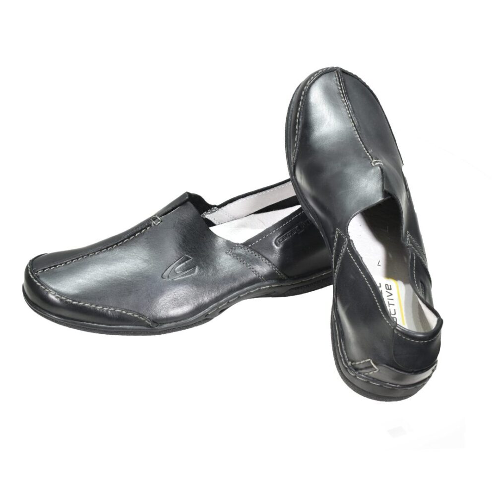 Ανδρικό δερμάτινο ελαφρύ παπούτσι Morocco  μαύρο χρώμα Camel Active CA 143-12-04