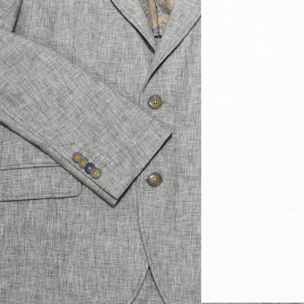 Ανδρικό λινό καρό σακάκι μπεζ-καφέ χρώμα  Calamar CL 144030-1020-20