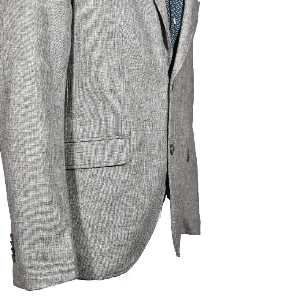 Men's plaid linen jacket beige-brown color Calamar CL 144030-1020-20