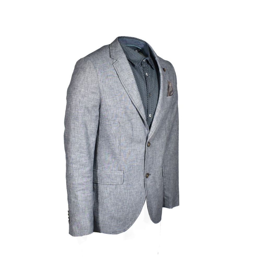 Men's plaid linen jacket gray-color Calamar CL 144030-1020-40
