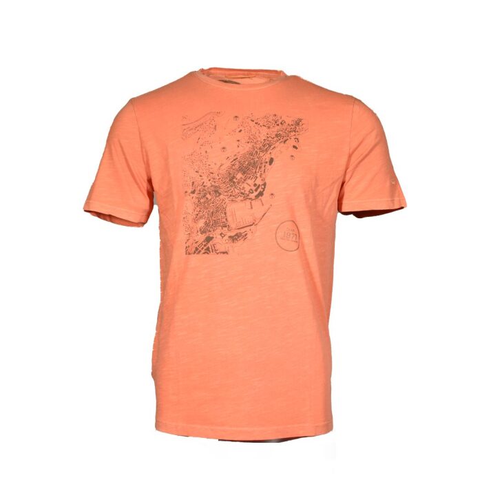 Ανδρικό T-shirt κοντομάνικο με στρογγυλή λαιμόκοψη πορτοκαλί χρώμα Camel Active CA C89 409444-3T09-42