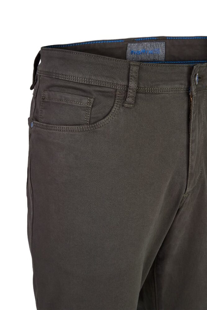 Ανδρικό παντελόνι Hunter Pima Cotton λαδί χρώμα Hattric HT 688405-4332-36