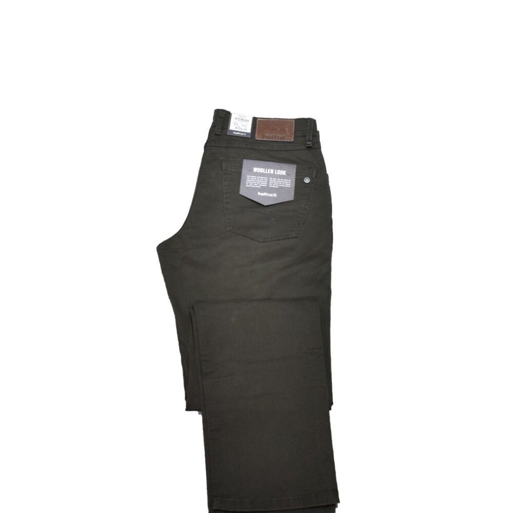 Men's cotton pants Hunter khaki color Hattric HT 688855-8217-26