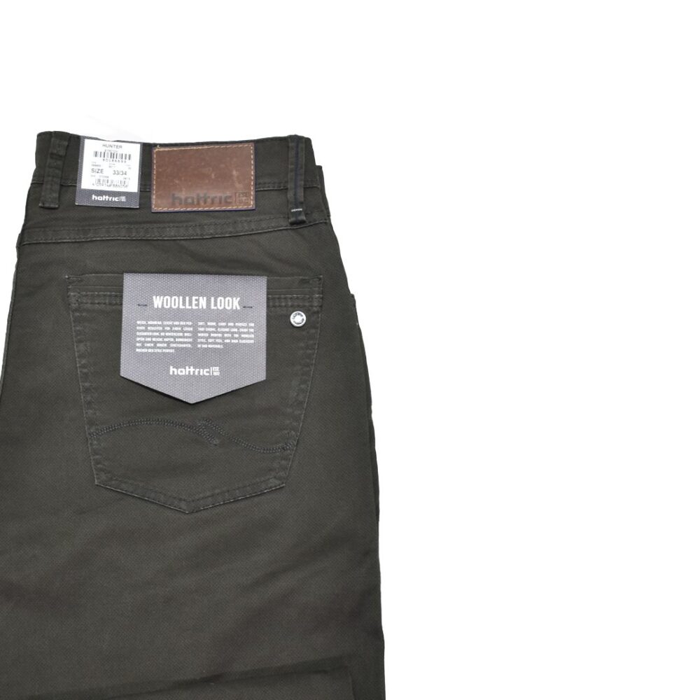 Men's cotton pants Hunter khaki color Hattric HT 688855-8217-26