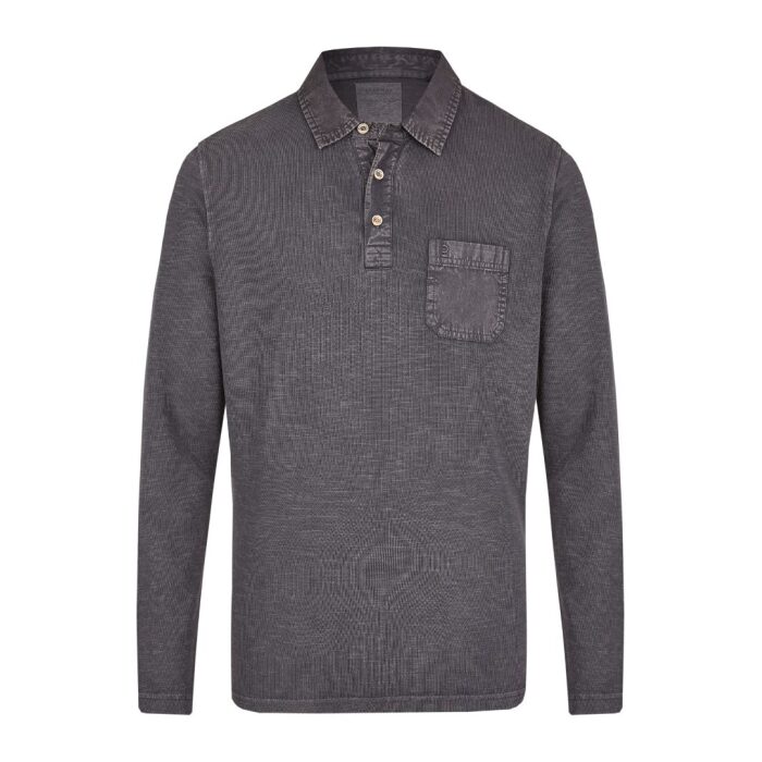 Men's Polo shirt long sleeve anthracite color Calamar CL 109360-2F01-08