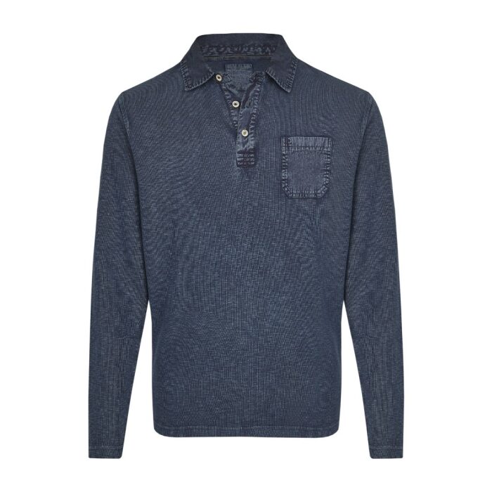 Men's Polo Shirt Long Sleeve Blue Calamar CL 109360-2F01-43