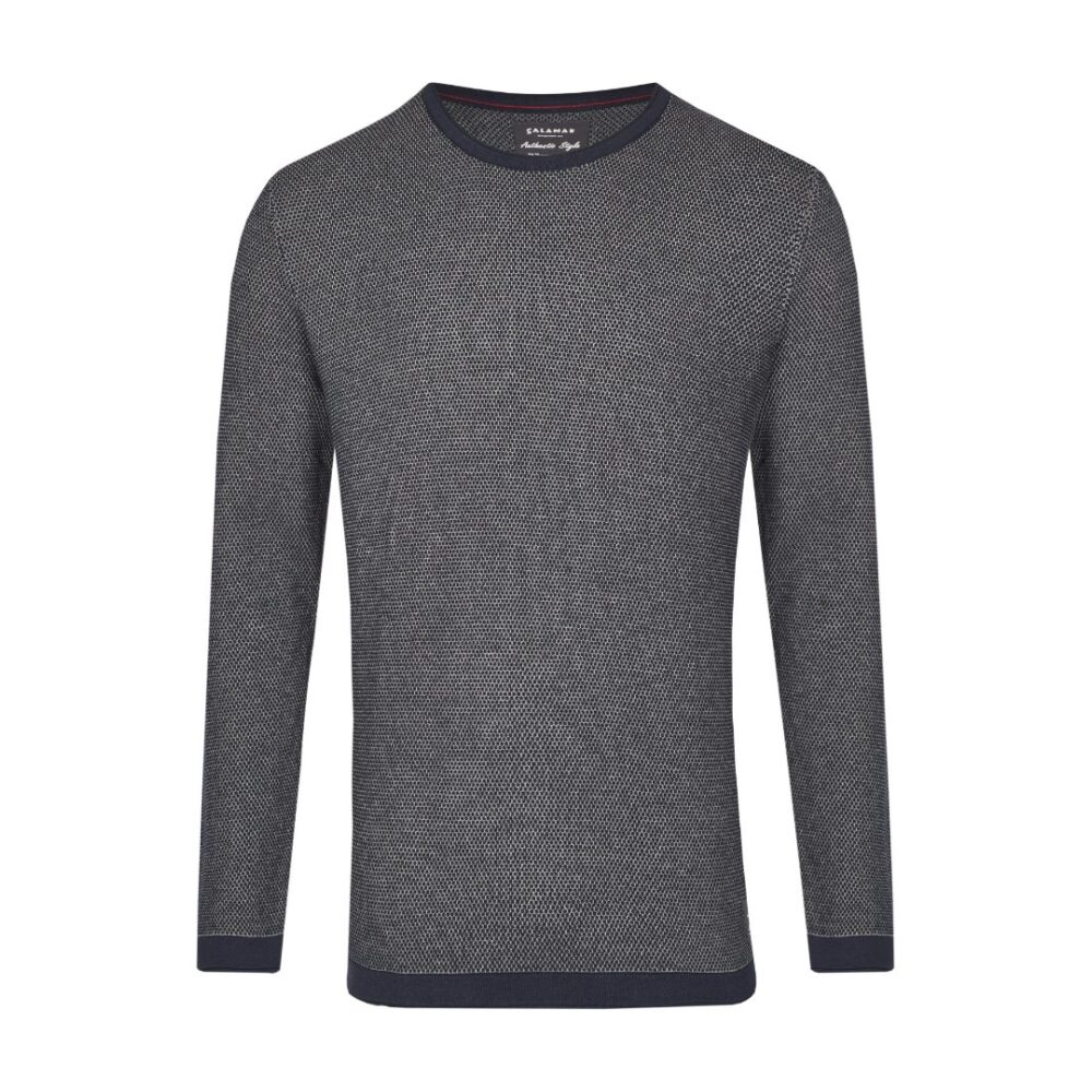 Men's knitted cotton sweater blue color Calamar CL 109545-8K02-43