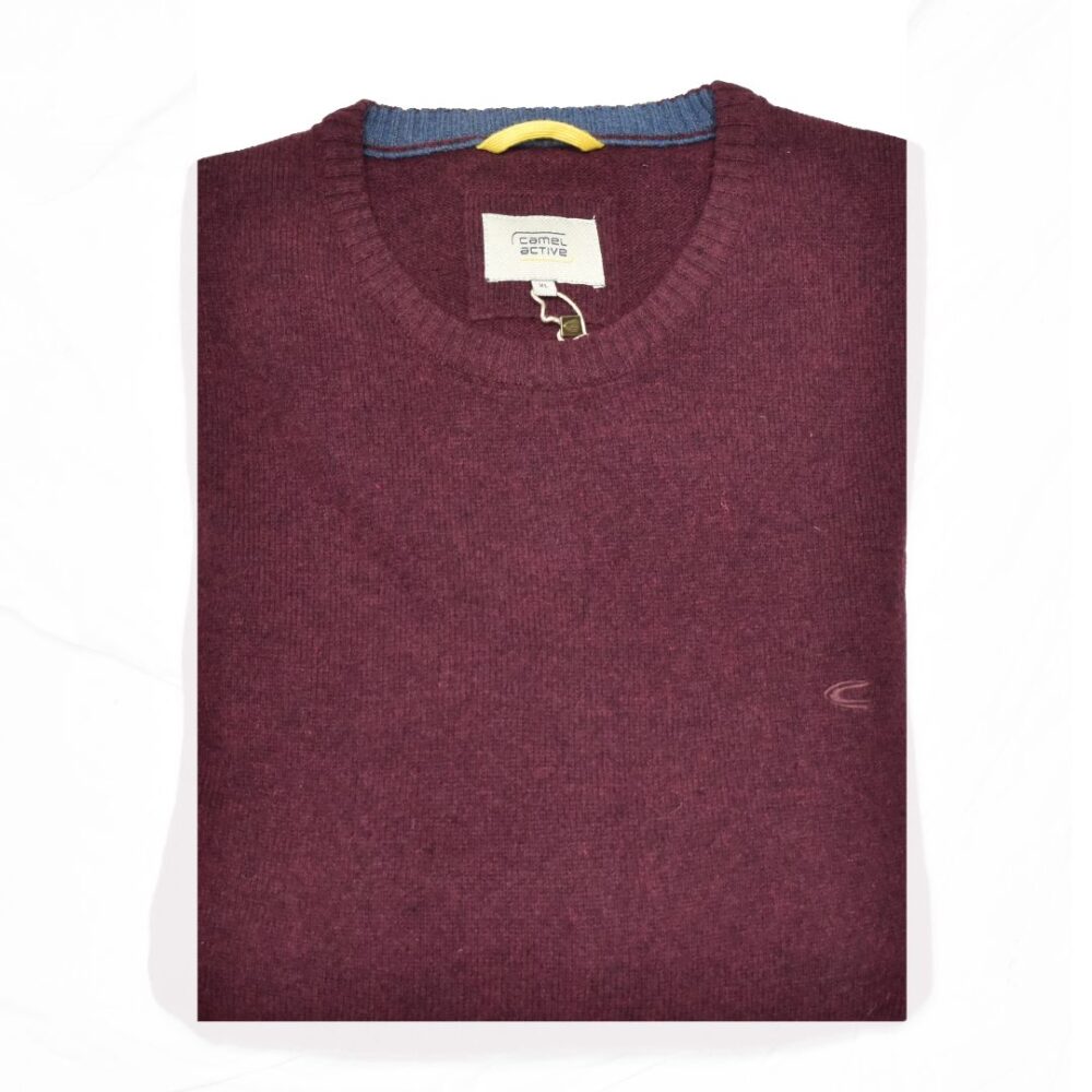Men's burgundy wool sweater Camel Active CA 324-412-47