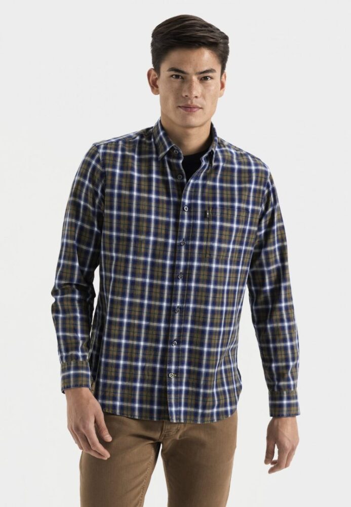 Men's plaid shirt blue - khaki color Camel Active CA 409111-4S11-28