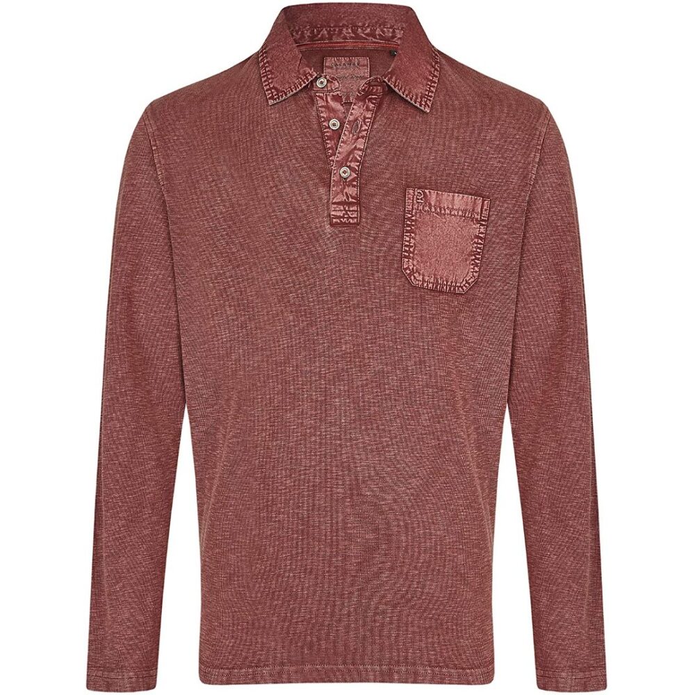 Men's Polo Shirt Long Sleeve Red Calamar CL 109360-2F01-53