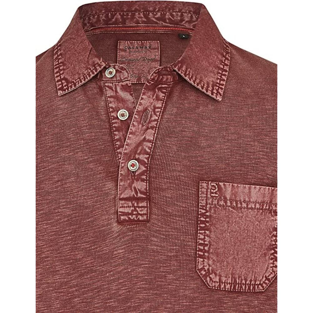 Ανδρικό Polo μπλουζάκι μακρυμάνικο κόκκινο χρώμα Calamar CL 109360-2F01-53